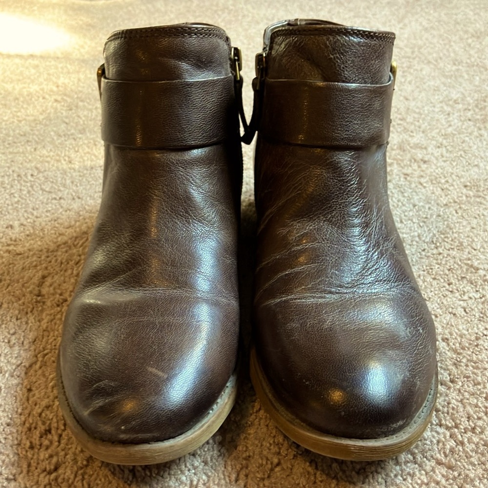 Franco Sarto Women’s Ankle Zip-up Boots with Buckle